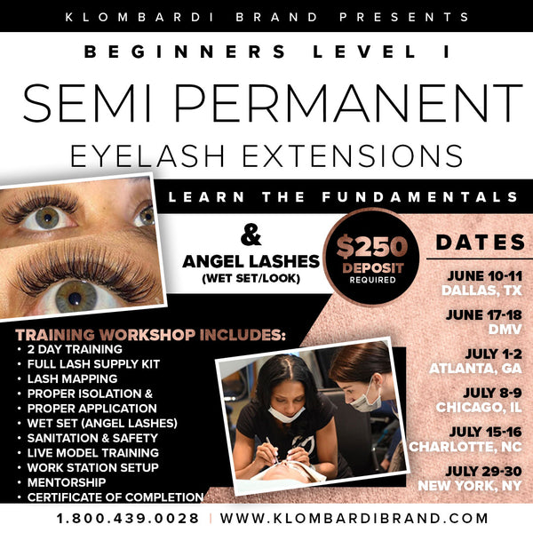 2 Day Beginners Classic Semi Permanent Eyelash Extensions Training (Deposit)